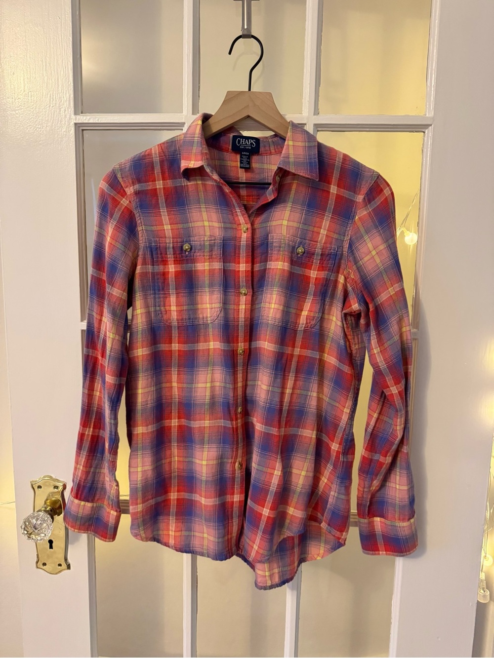 Chaps Colorful Plaid Button-Down Shirt - Preppy Fall Autumn Academic Unisex